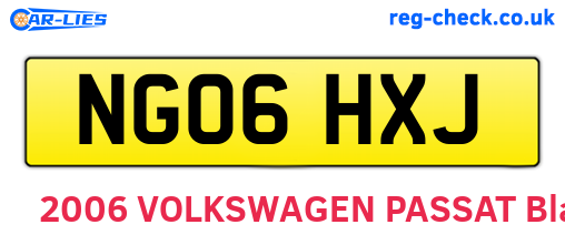 NG06HXJ are the vehicle registration plates.