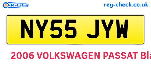 NY55JYW are the vehicle registration plates.