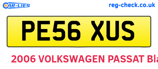 PE56XUS are the vehicle registration plates.
