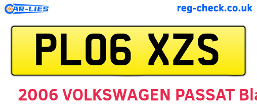 PL06XZS are the vehicle registration plates.