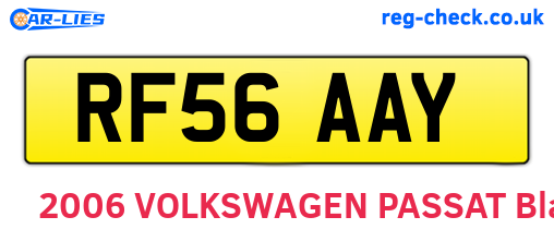 RF56AAY are the vehicle registration plates.