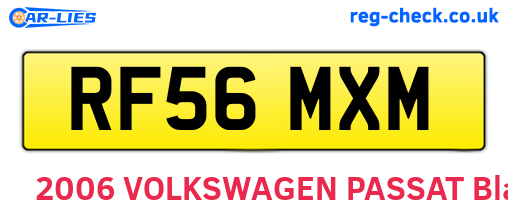 RF56MXM are the vehicle registration plates.