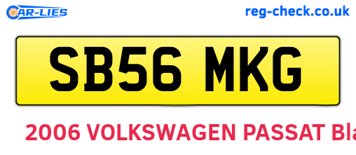 SB56MKG are the vehicle registration plates.