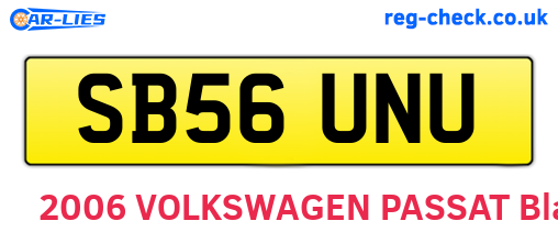 SB56UNU are the vehicle registration plates.