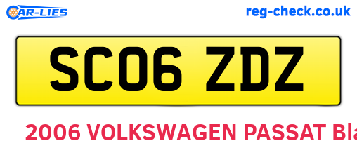 SC06ZDZ are the vehicle registration plates.