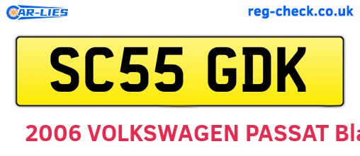 SC55GDK are the vehicle registration plates.