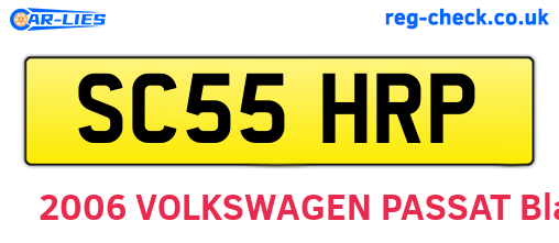 SC55HRP are the vehicle registration plates.