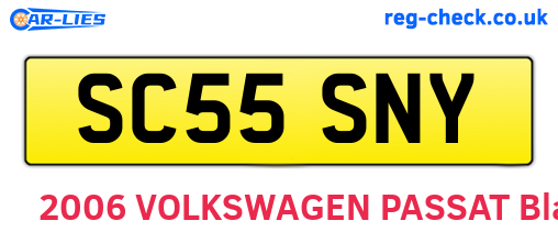 SC55SNY are the vehicle registration plates.