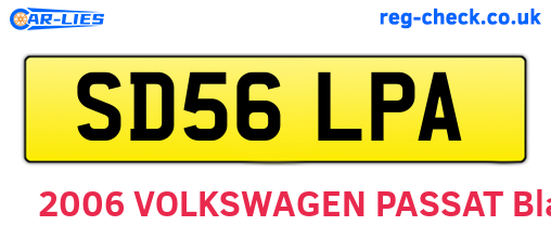 SD56LPA are the vehicle registration plates.