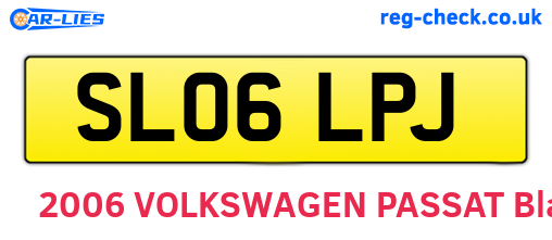 SL06LPJ are the vehicle registration plates.