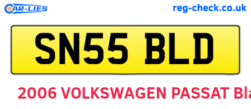 SN55BLD are the vehicle registration plates.