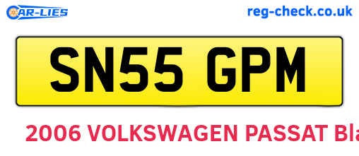 SN55GPM are the vehicle registration plates.