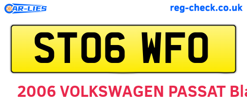 ST06WFO are the vehicle registration plates.
