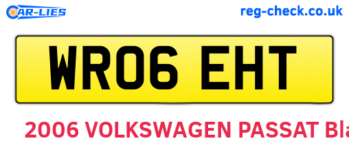 WR06EHT are the vehicle registration plates.