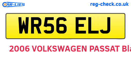 WR56ELJ are the vehicle registration plates.