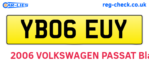 YB06EUY are the vehicle registration plates.