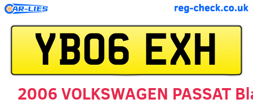 YB06EXH are the vehicle registration plates.