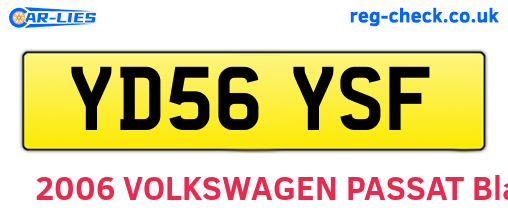 YD56YSF are the vehicle registration plates.