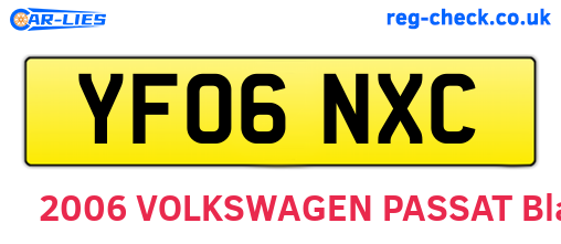 YF06NXC are the vehicle registration plates.