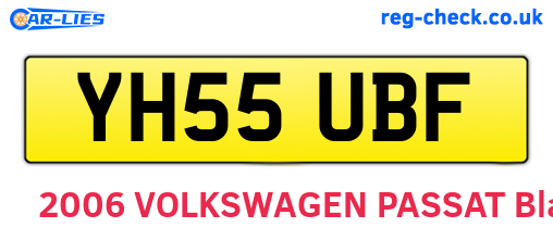 YH55UBF are the vehicle registration plates.