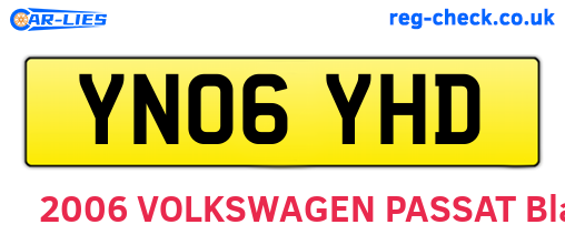 YN06YHD are the vehicle registration plates.