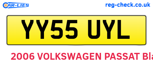 YY55UYL are the vehicle registration plates.