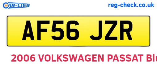 AF56JZR are the vehicle registration plates.