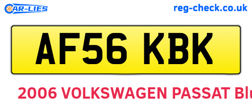 AF56KBK are the vehicle registration plates.