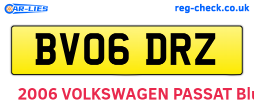 BV06DRZ are the vehicle registration plates.