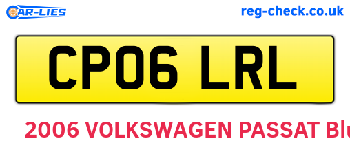 CP06LRL are the vehicle registration plates.