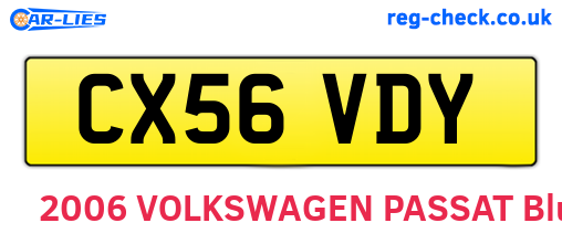 CX56VDY are the vehicle registration plates.