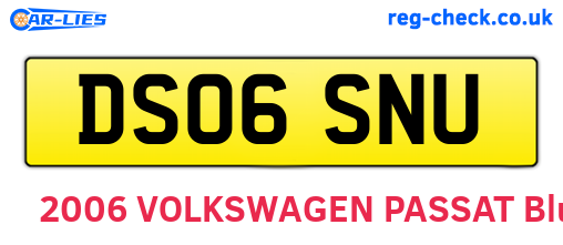 DS06SNU are the vehicle registration plates.