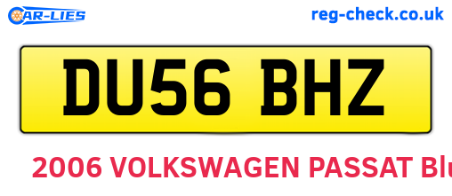 DU56BHZ are the vehicle registration plates.