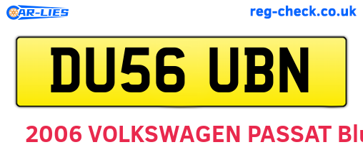 DU56UBN are the vehicle registration plates.
