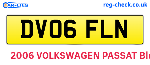DV06FLN are the vehicle registration plates.