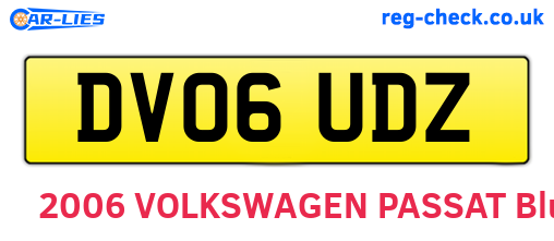 DV06UDZ are the vehicle registration plates.