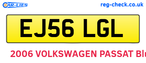 EJ56LGL are the vehicle registration plates.
