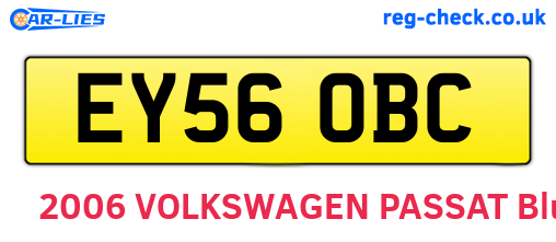 EY56OBC are the vehicle registration plates.