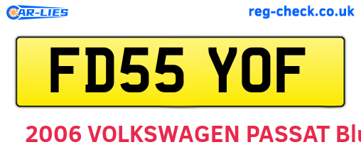 FD55YOF are the vehicle registration plates.