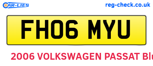FH06MYU are the vehicle registration plates.