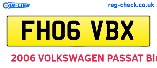 FH06VBX are the vehicle registration plates.