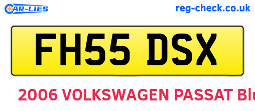 FH55DSX are the vehicle registration plates.