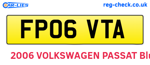 FP06VTA are the vehicle registration plates.