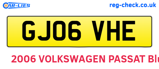 GJ06VHE are the vehicle registration plates.
