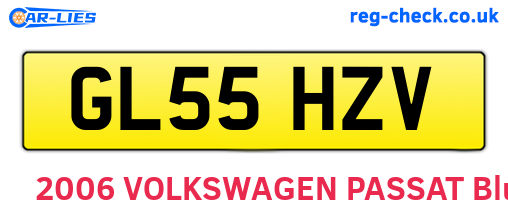 GL55HZV are the vehicle registration plates.