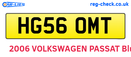 HG56OMT are the vehicle registration plates.