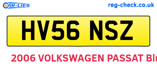 HV56NSZ are the vehicle registration plates.