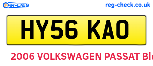 HY56KAO are the vehicle registration plates.