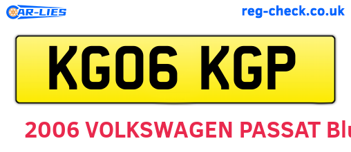 KG06KGP are the vehicle registration plates.