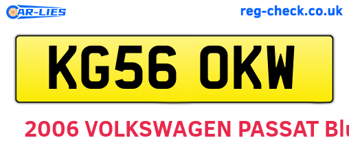 KG56OKW are the vehicle registration plates.